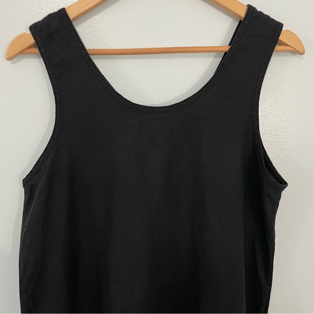 Cynthia Ashby Black Linen Tank Dress Size S - Picture 5 of 9